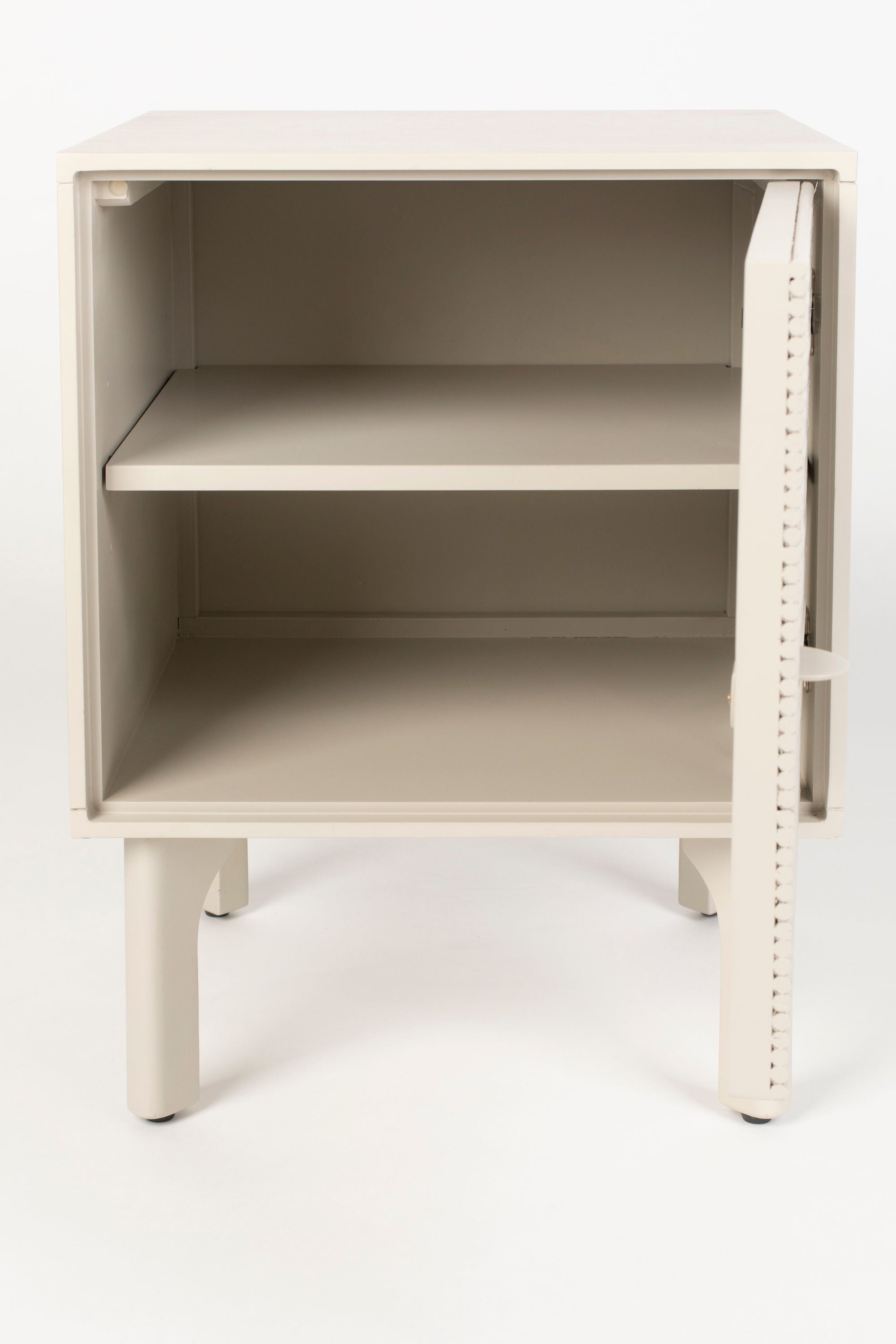 Zuiver Morning Grey Ribbed Acacia Wood Bedside Table